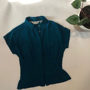 NWT Vintage Silk Button Up Top | S